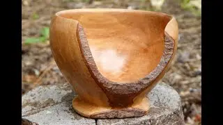 Woodturning a small natural edge 'birds mouth' style bowl. Video 1 of a series of 4