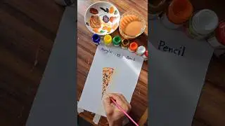 Pizza Slice Art: Acrylic vs Pencil Battle!|🍕🍔|#pizza #foodart #artbattle #shorts #art #artbox