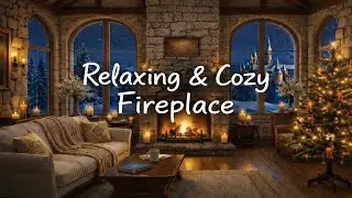 3 Hours of Cozy Fireplace Ambience🌙 Crackling Fire, Cozy Cabin, Background Sleep & Relaxation
