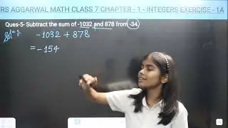 RS Aggarwal Math Class 7 Chapter 1 Integers Ex 1A Q 5 and 6 | Basic Math Glory