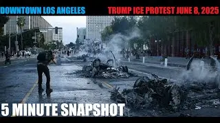 Aftermath of BURNED Waymo vehicles after Trump ICE Protest downtown Los Angeles June 8, 2025