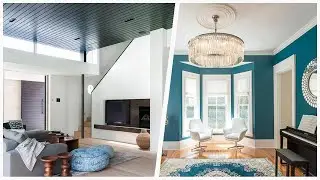 75 Turquoise Medium Tone Wood Floor Living Room Design Ideas You'll Love 🔴