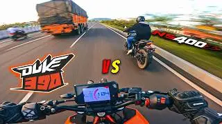 KTM DUKE 390 VS NS 400Z (44 BHP VS 43 BHP) STREET KING KAUN 👑 | #ktm #ns400 #duke390  