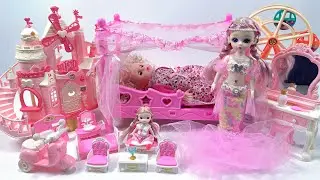 6 minute satisfying Barbie bed toy set opening box ASMR review