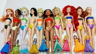 Rainbow Disney Princess Doll Mattel and Original Dolls ~ DIY Miniature Dress Satisfying Dolls ASMR