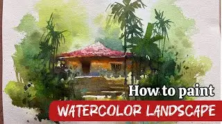 Easy watercolour landscape painting for beginners