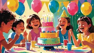 Happy Birthday Song in English, Spanish, French  | Multilingual Kids Birthday Song | 4 Languages