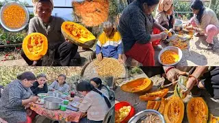 Pumpkin Maysam Dal Recipe Organic Khana  Cooking & Eating With Village Style || Village Life Vlog ||