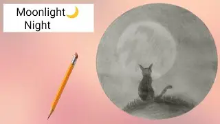  Moonlight🌙 Night With Pencil Drawing | चांदनी रात पेंसिल से बनाया गया चित्र