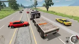 Beamng 2.6 Extreme 96 car test. 5950x 10 fps. Simplified traffic physics