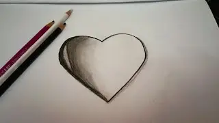 Drawing with pencil colour easy and beautiful | 3D heart water drop illusion&hearts;️