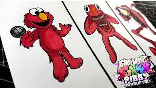РИСОВАНИЕ Friday Night Funkin' VS BROKEN STRINGS ELMO EVOLUTION | Улица Сезам, глюк | ИСТИНКА Пибби
