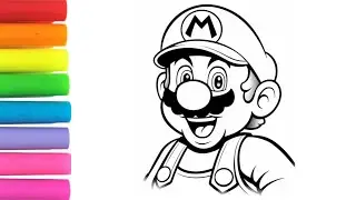 Cute Super Mario Drawing for kids, Painting & Coloring for kids, Toddlers | mario drawing