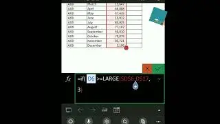 How to use LARGE function in #excel  using #android. #shorts #explore #experience #tricks #enjoy