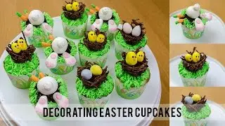 Easter Cupcakes with bunnies and bird nests | Simply Dovie