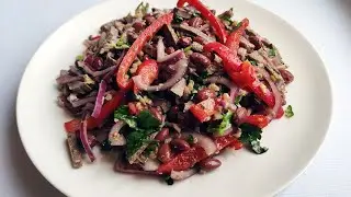 Amazing Healthy Georgian National TBILISI SALAD With Beef and Beans