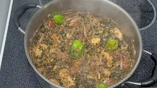 Tchayo: sauce l&eacute;gumes de menthe poivr&eacute;e et graines de courge #food #bonnecuisine #egusi 