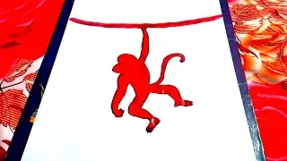 How to draw red monkey tutorial painting|Rachel art's studio|art|viral