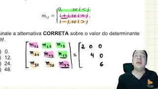 (UFT) Dada 𝑀 = [𝑚𝑖𝑗] a matriz quadrada de ordem 3