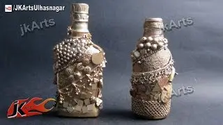 HOW TO: make Antique Bottle from Glass Bottle (Best Out Of Waste) - JK Arts 503