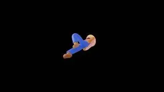 3D Cartoon Farmer Character Turntable | Relaxed Lying Pose