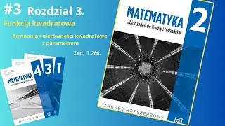 📒 #3 [ZZ Pazdro, kl. 2, rozsz.]  Zad. 3.266. Wyznacz wszystkie wartości parametru p ...