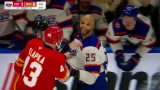 Oilers-Flames scuffle with just seconds left results in 10 misconduct penalties