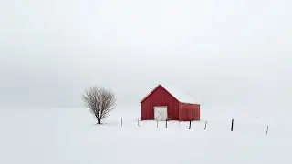 Red Barn in the Winter Frame TV Art Screensaver