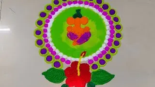 🪔🌺गणेश चतुर्थी स्पेशल रांगोळी | गणपती बाप्पा मोरया#rangoli #indianart 