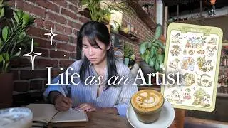 a ✨realistic✨ week as a self-employed artist 🌱 drawing, artist alley prep & getting distracted :(