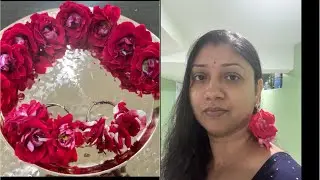 কাঁচা গোলাপ ফুল দিয়ে কানের দুলের গয়না তৈরি করার আইডিয়া॥Earrings made with rose flower॥