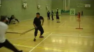 pole fighting training mantis stlye, steve tansley & james hill