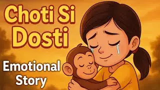 Choti Si Dosti ❤️ | Little Girl & Monkey | Heart Touching Emotional Story. 