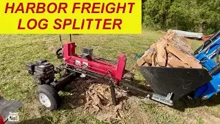 Колка сучковатой вишневой древесины с помощью дровокола Harbor Freight Predator 20 Ton