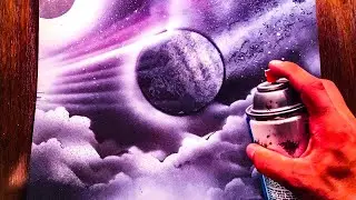 Spray Painting Purple Galaxy