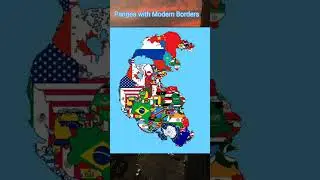 Pangea with Modern Borders #mapping #shorts #pangea #map