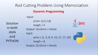 Rod Cutting Problem | Dynamic Programming | Java | Python | Tamil