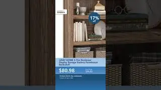 LINSY HOME 3-Tier Bookcase Display Storage Shelves Farmhouse Bookshelf