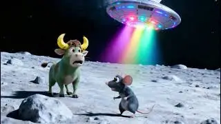 Bananacow & Mouse Space Adventure (UFO Chase) |Part 1 | Hiding Under the Rock!蕉牛和老鼠太空奇遇 (UFO) 追捕｜第一集