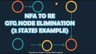 NFA в RE: устранение узла GTG (пример с 2 состояниями)