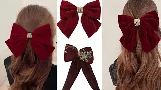 Velvet Hair bows || Diy Velvet bows tutorial || bows for girls || Hair clip for bridal
