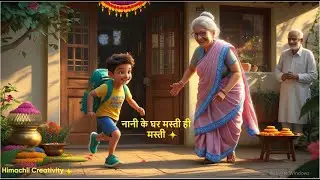 नानी के घर मस्ती ! Kids Cartoon Rhyme Video ! Bacho ke liye Rhyme Video ! { Himachli Creativity}