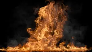 Burning Fire Effect In 4k Close Up Roaring Flames