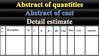 detailed estimate of building -abstract of quantities-abstract of cost