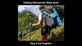 Folding Silicone Pet Bowl Non slip Dog Double Use Bowl Carabiner Dog Bowl | Dog & Cat Supplies