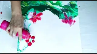 Dutch Pour / Balloon Smash Techniques - Acrylic Fluid Art 🌺 Beautiful Abstract Flowers Painting