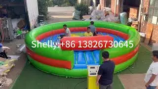 factory price inflatable mechanical devil's wheel ride game inflatable wipeout