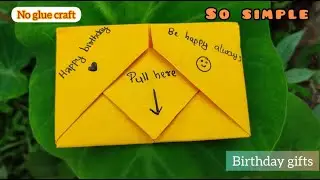 No glue paper craft ❤️// Birthday gift // easy DIY paper craft // one sheet paper craft