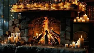 Cozy Autumn Ambiance 4K | Crackling Fireplace with Burning Logs for Stress Relief and Deep Sleep