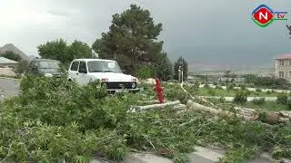 Qəfil başlayan qasırğa Ordubada ciddi ziyan vurdu